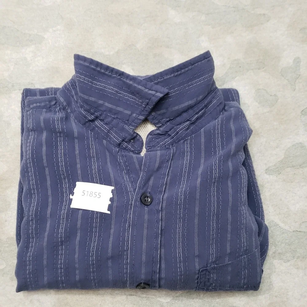 The North Face Shirt Mens XL Blue Long Sleeve Button Up Striped Outdoors Travel